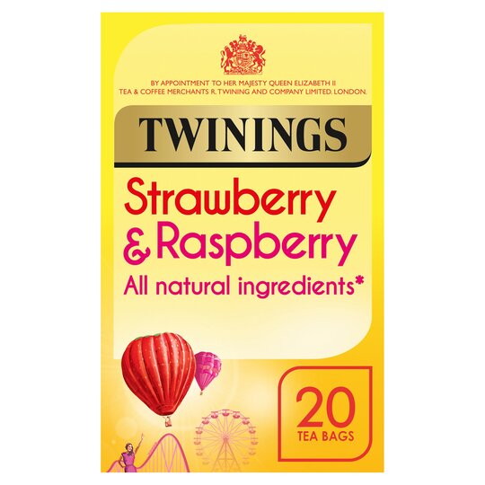 Twinings Strawberry & Raspberry Tagged & Enveloped Teabags x20