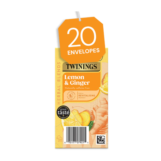 Twinings Lemon & Ginger Tagged & Enveloped Teabags x20